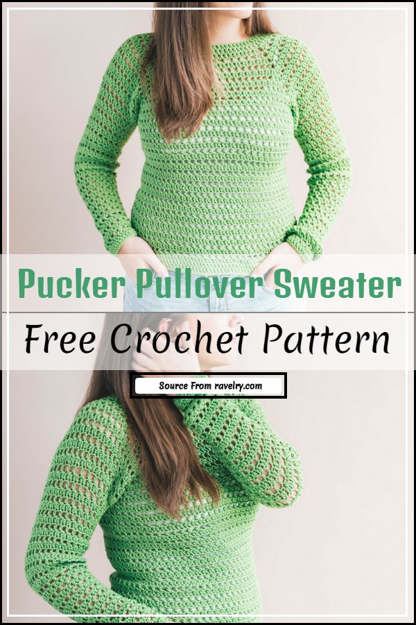 Crochet Pucker Pullover Sweater Pattern