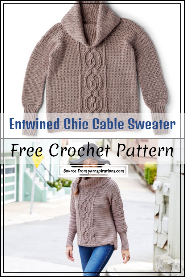 Entwined Chic Cable Crochet Sweater pattern