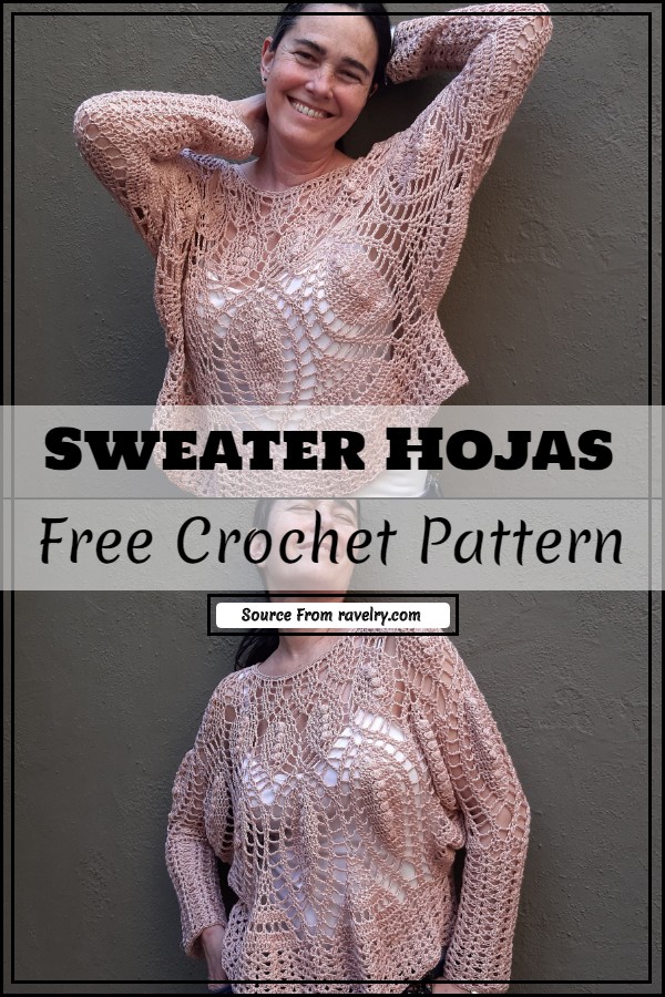 Free Crochet Sweater Hojas
