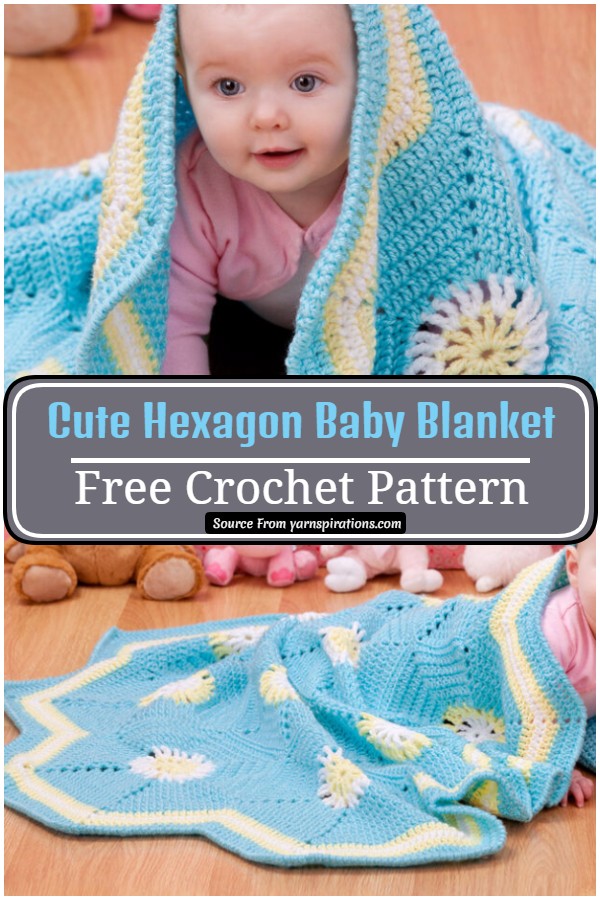 Crochet Cute Hexagon Baby Blanket Free Pattern