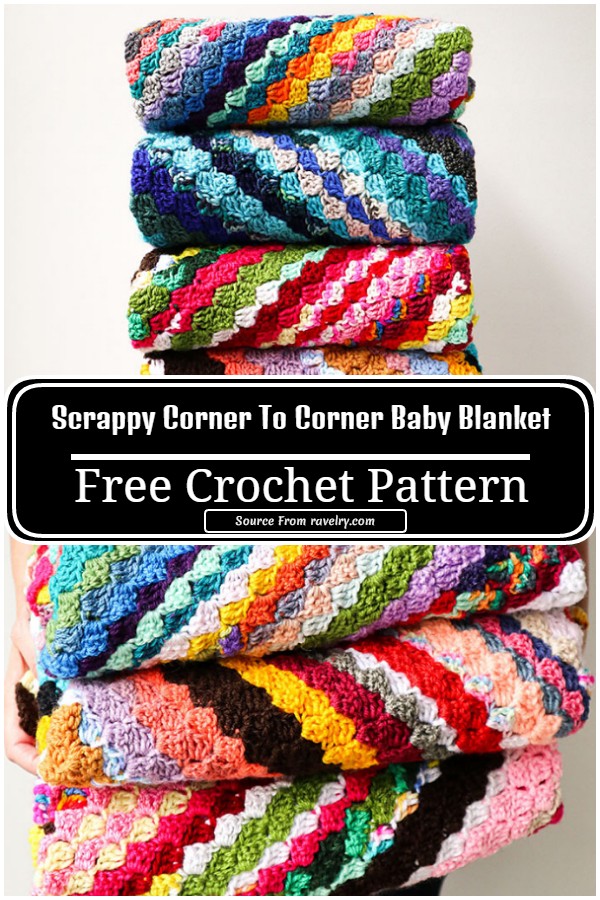 Crochet Scrappy Corner To Corner Baby Blanket