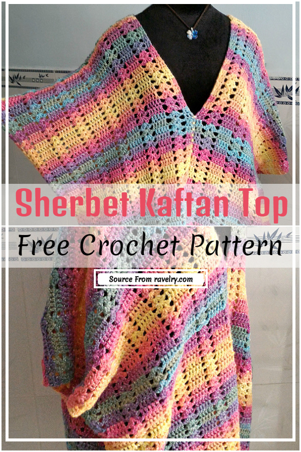 Crochet Sherbet Kaftan Top