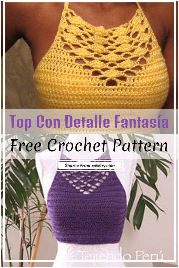 Crochet Top Con Detalle Fantasía