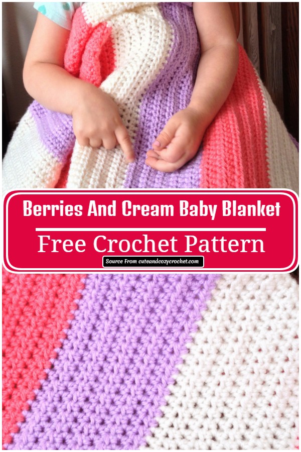 Free Crochet Berries And Cream Baby Blanket