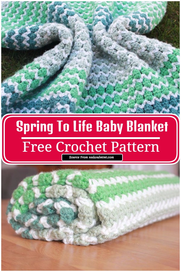 Free Crochet Spring To Life Baby Blanket