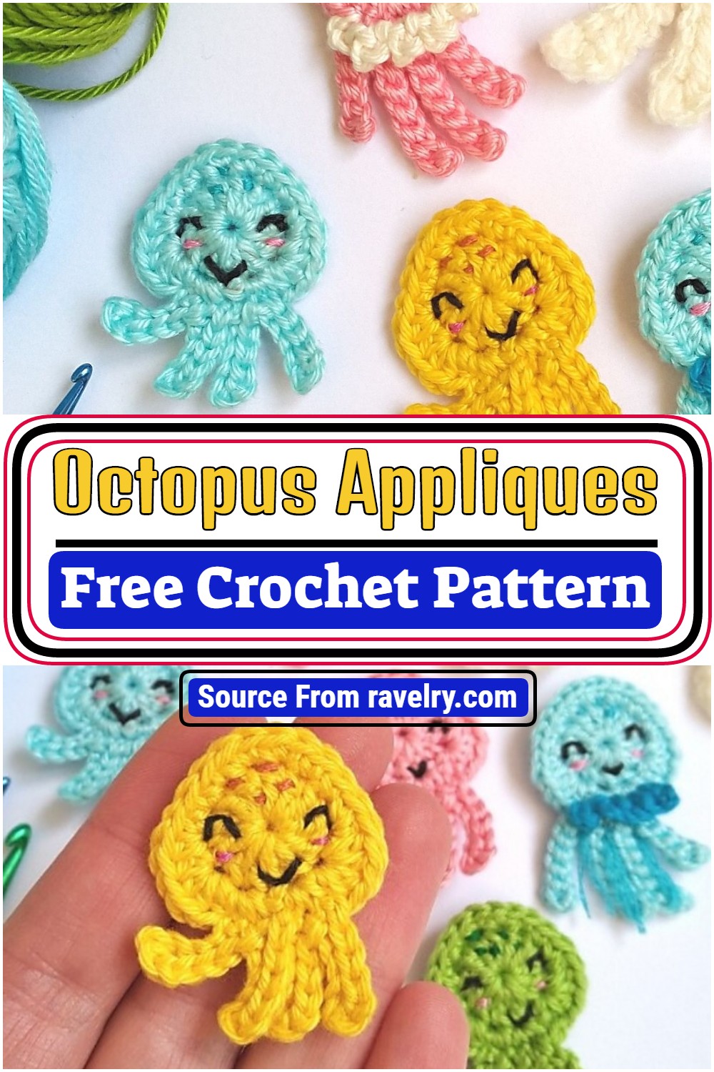 Octopus Appliques Crochet Pattern