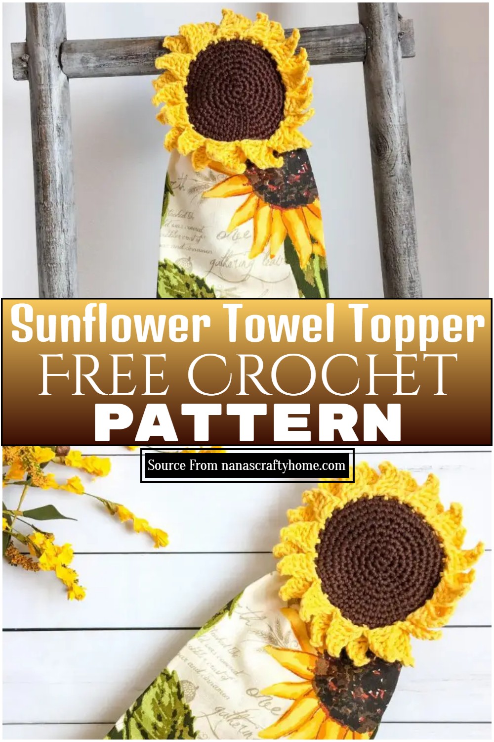 Sunflower Crochet Towel Topper Pattern