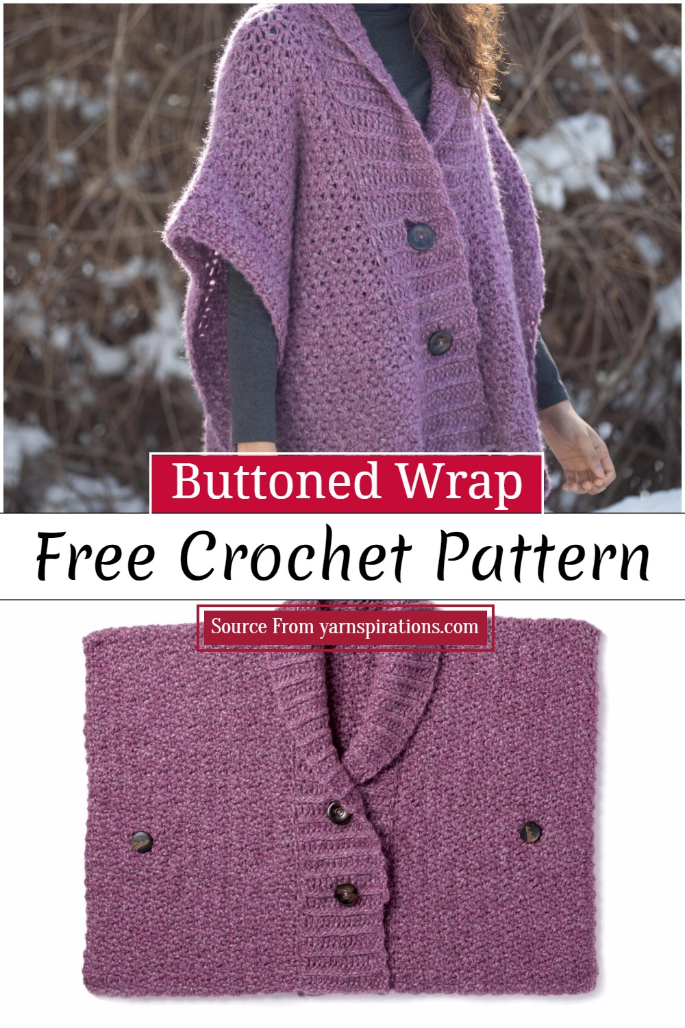 Crochet Buttoned Wrap Pattern