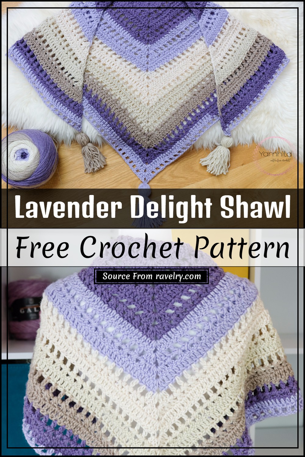 Crochet Lavender Delight Shawl Pattern