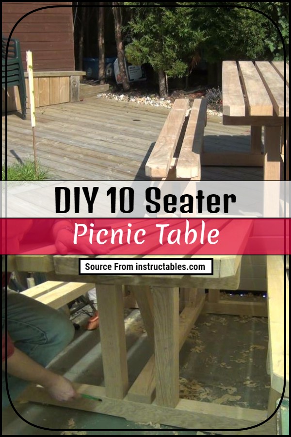 DIY 10 Seater Picnic Table