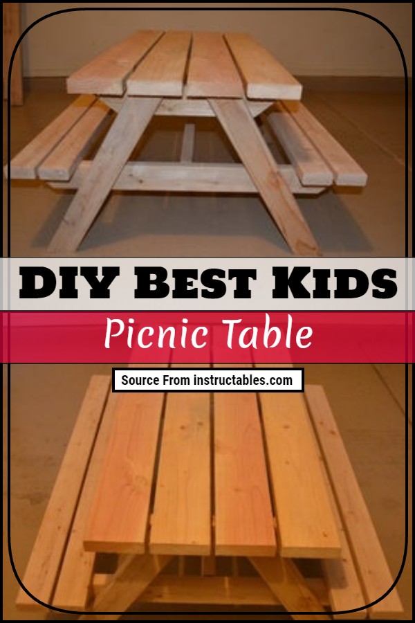 DIY Best Kids Picnic Table