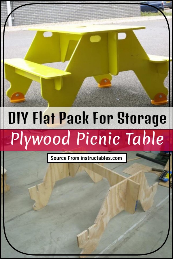DIY Flat Pack For Storage Plywood Picnic Table