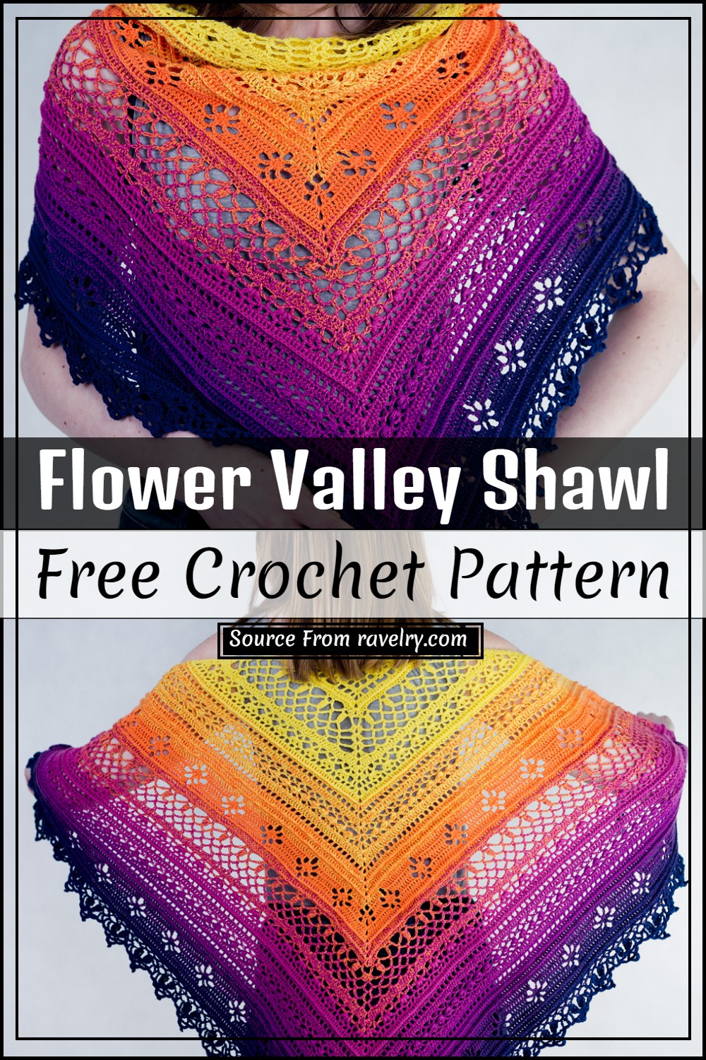 Free Crochet Flower Valley Shawl Pattern