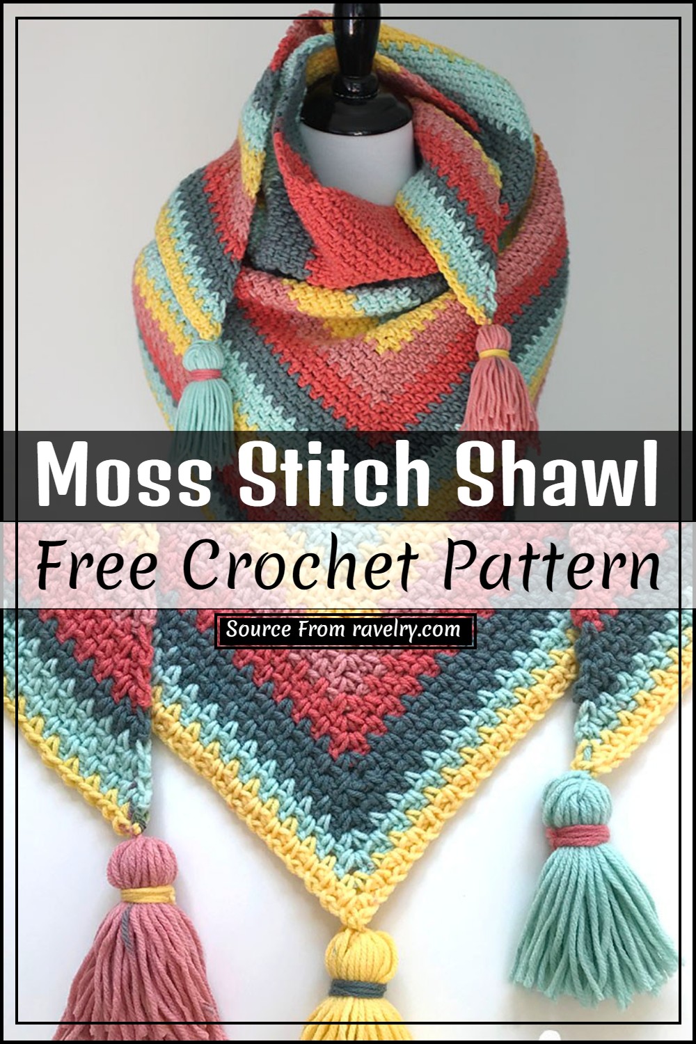 Free Crochet Moss Stitch Shawl Pattern
