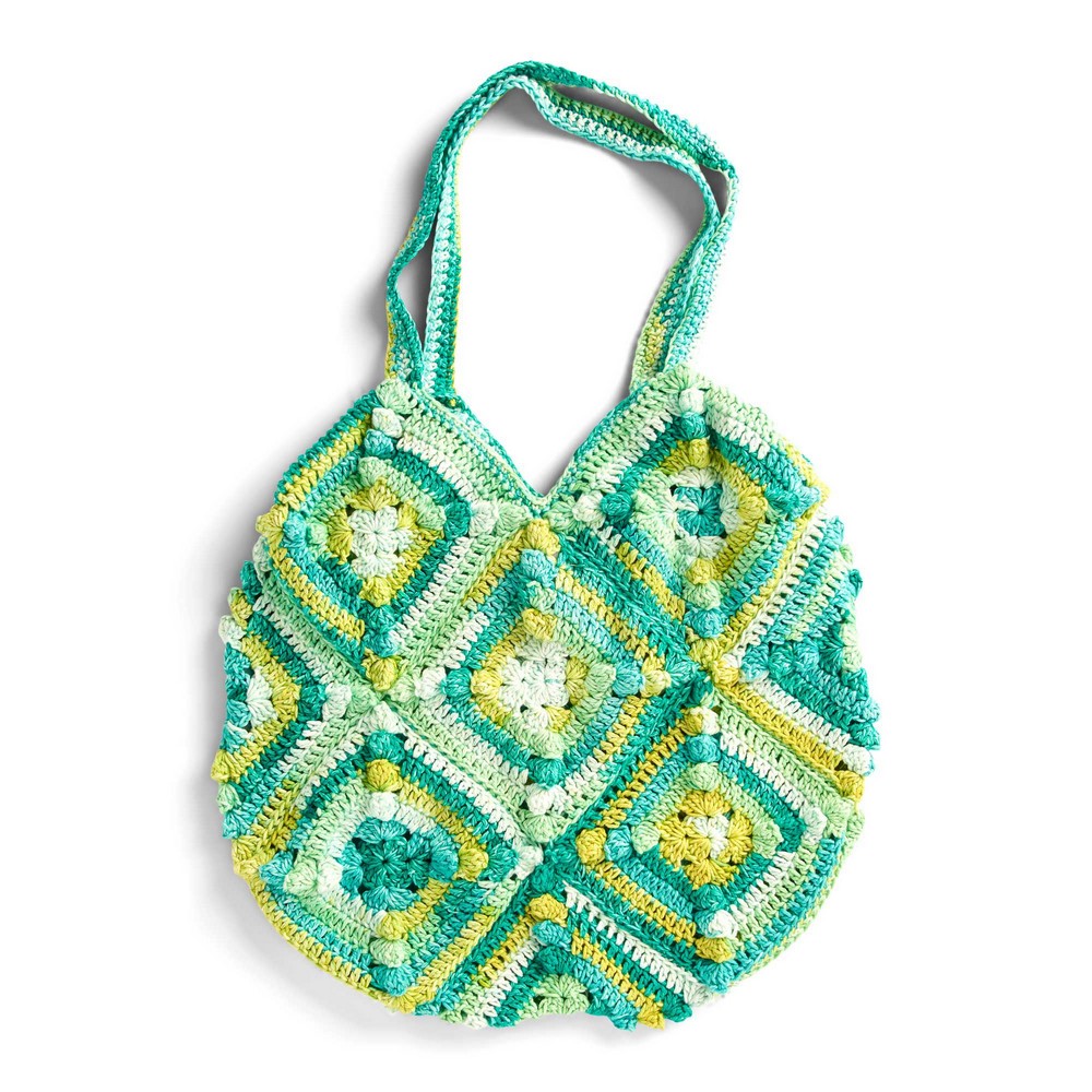 Popcorn Square Crochet Tote Bag