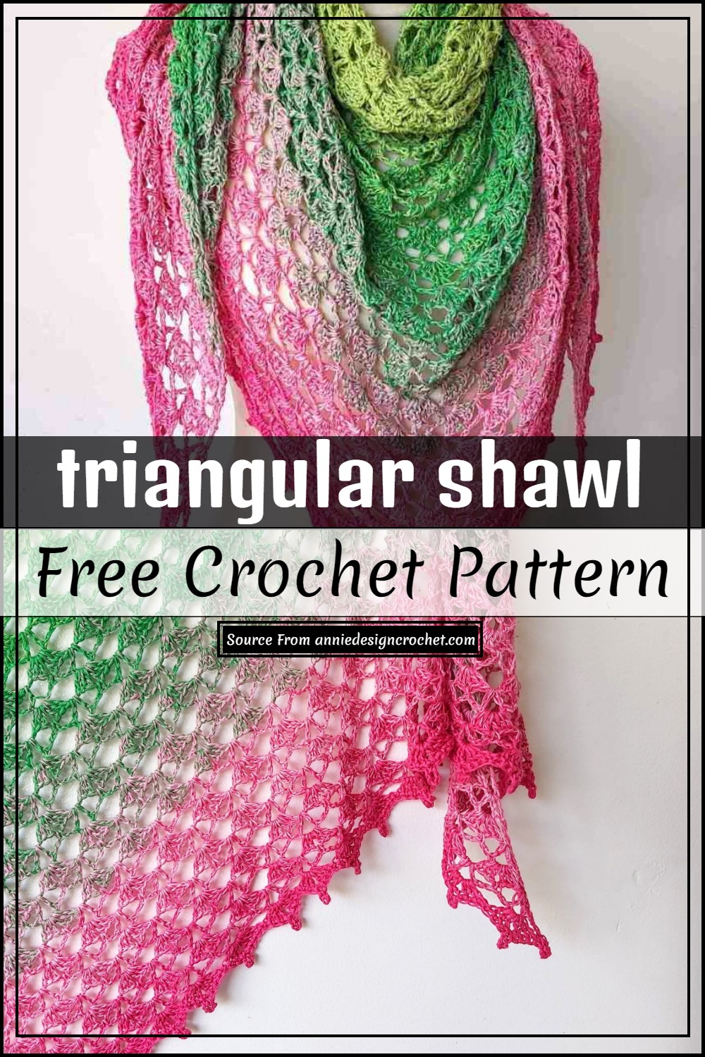 crochet triangular shawl pattern