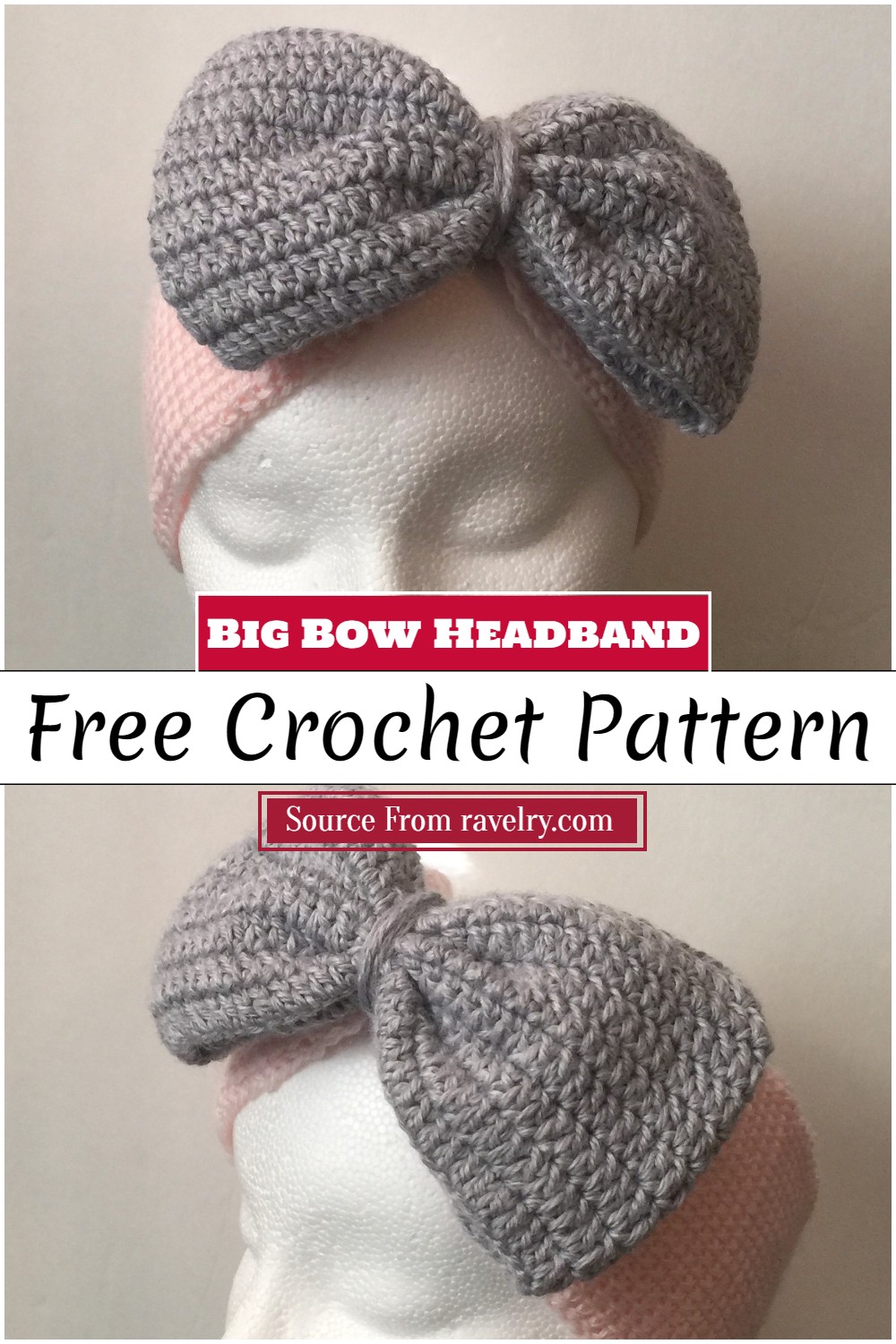 Big Bow Crochet Headband Pattern
