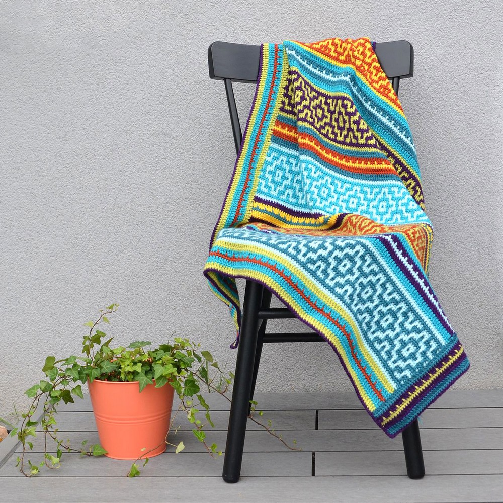 Crochet Nya Mosaic Baby Blanket
