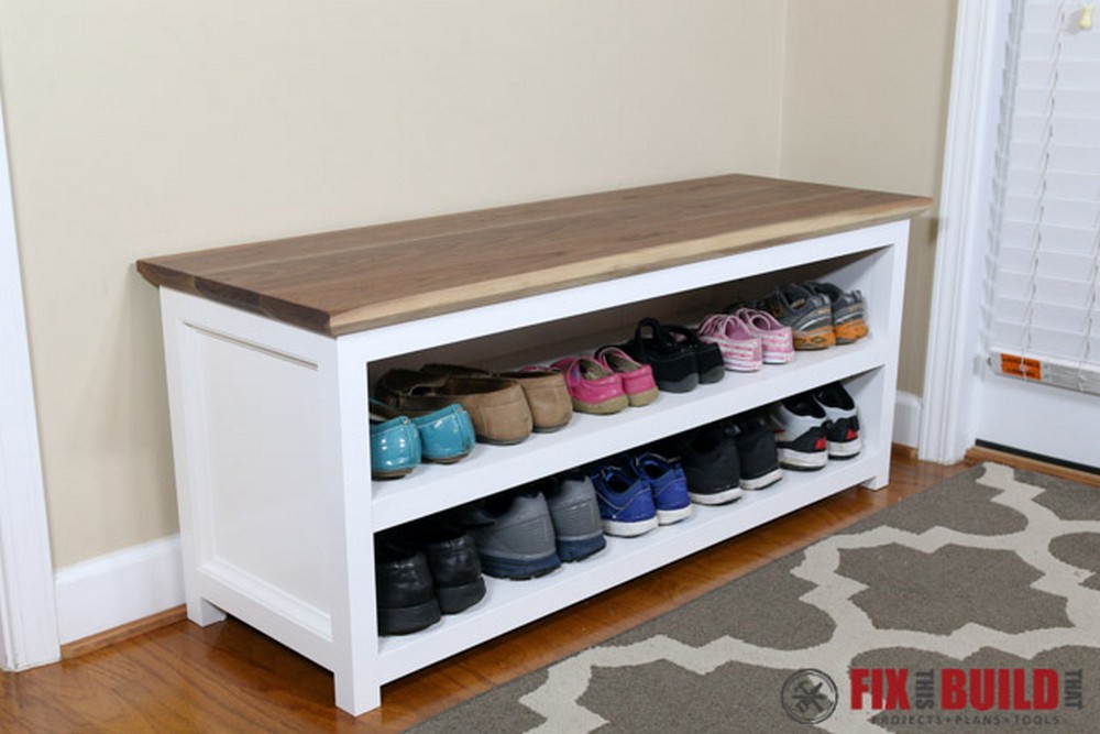 DIY Entryway Shoe Storage Bench