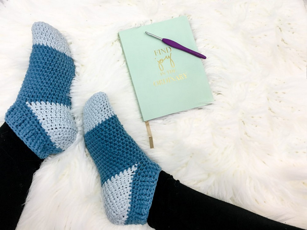 Easy Crochet Slipper Socks
