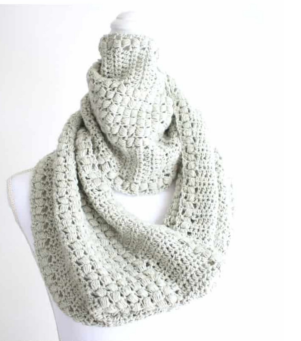Enchanted Moments Puff Stitch Infinity Scarf Pattern