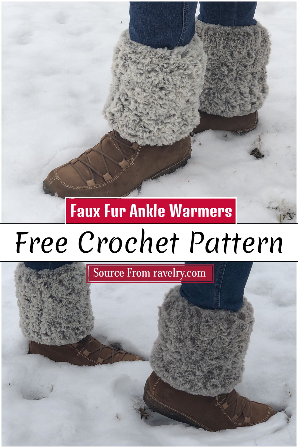 Free Crochet Faux Fur Ankle Warmers