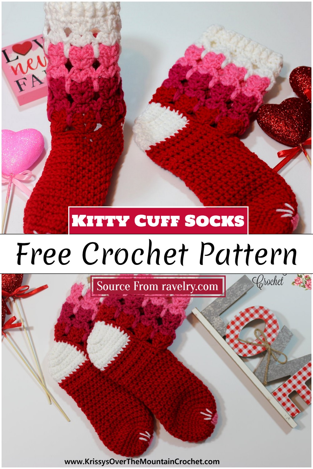 Free Crochet Kitty Cuff Socks