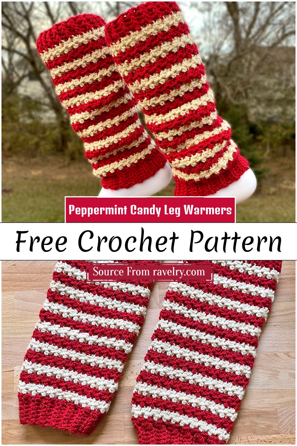 Free Crochet Peppermint Candy Leg Warmers