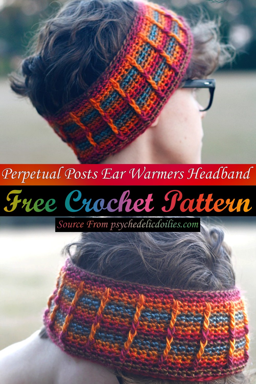 Free Crochet Perpetual Posts Ear Warmers Headband Pattern