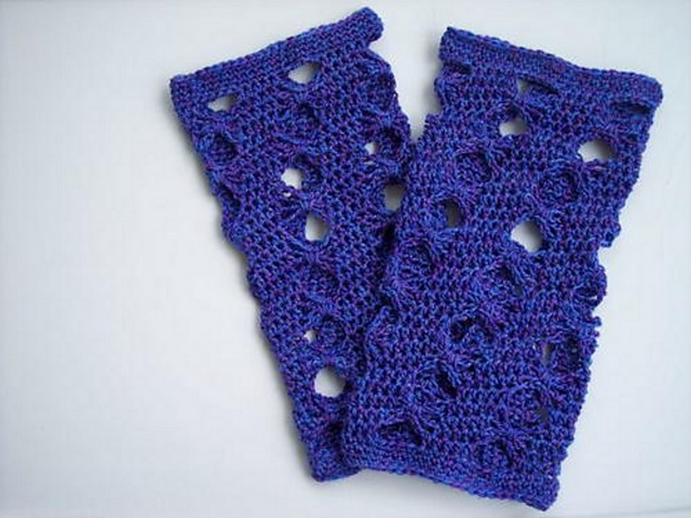 Free Crochet Purple Butterfly Leg Warmers