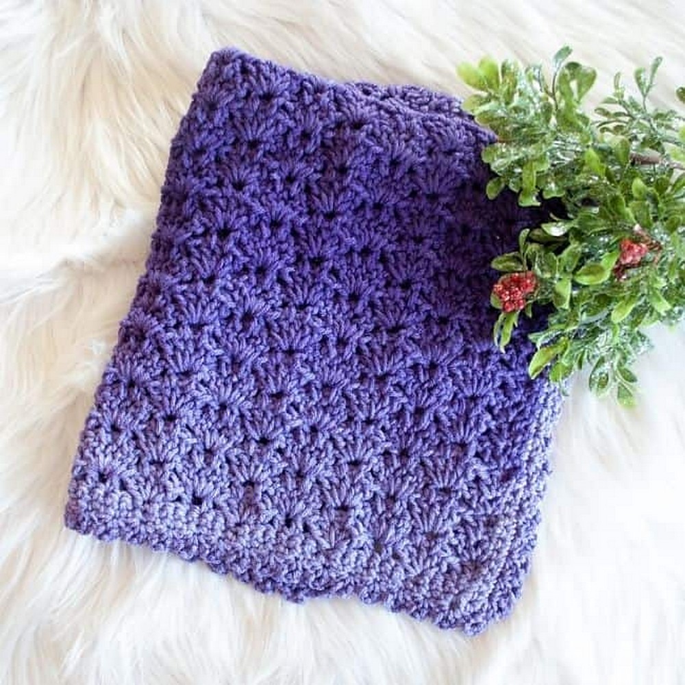 Free Crochet Purple Ombre Security Blanket