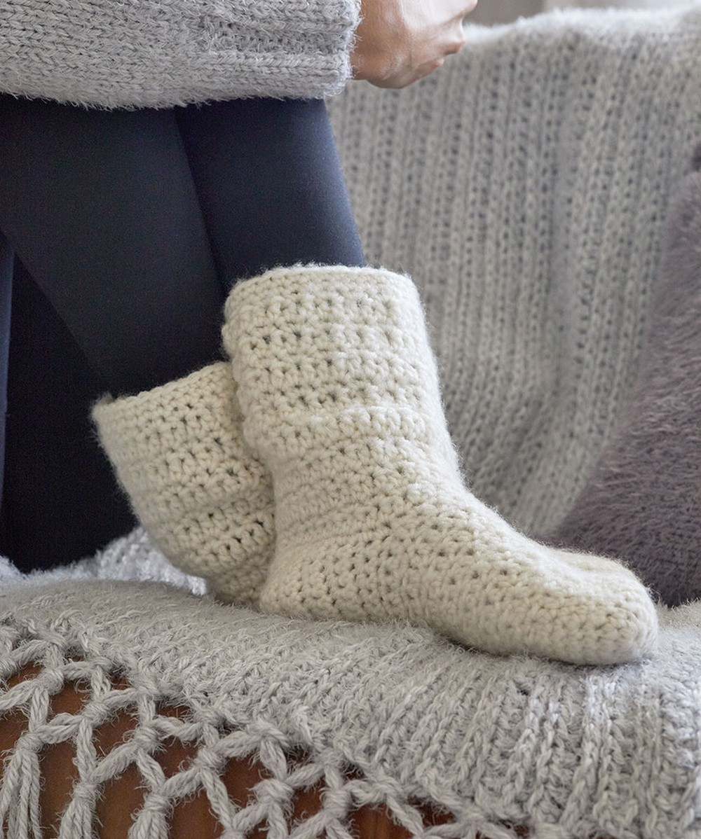 Free Crochet Slouchy Socks Pattern