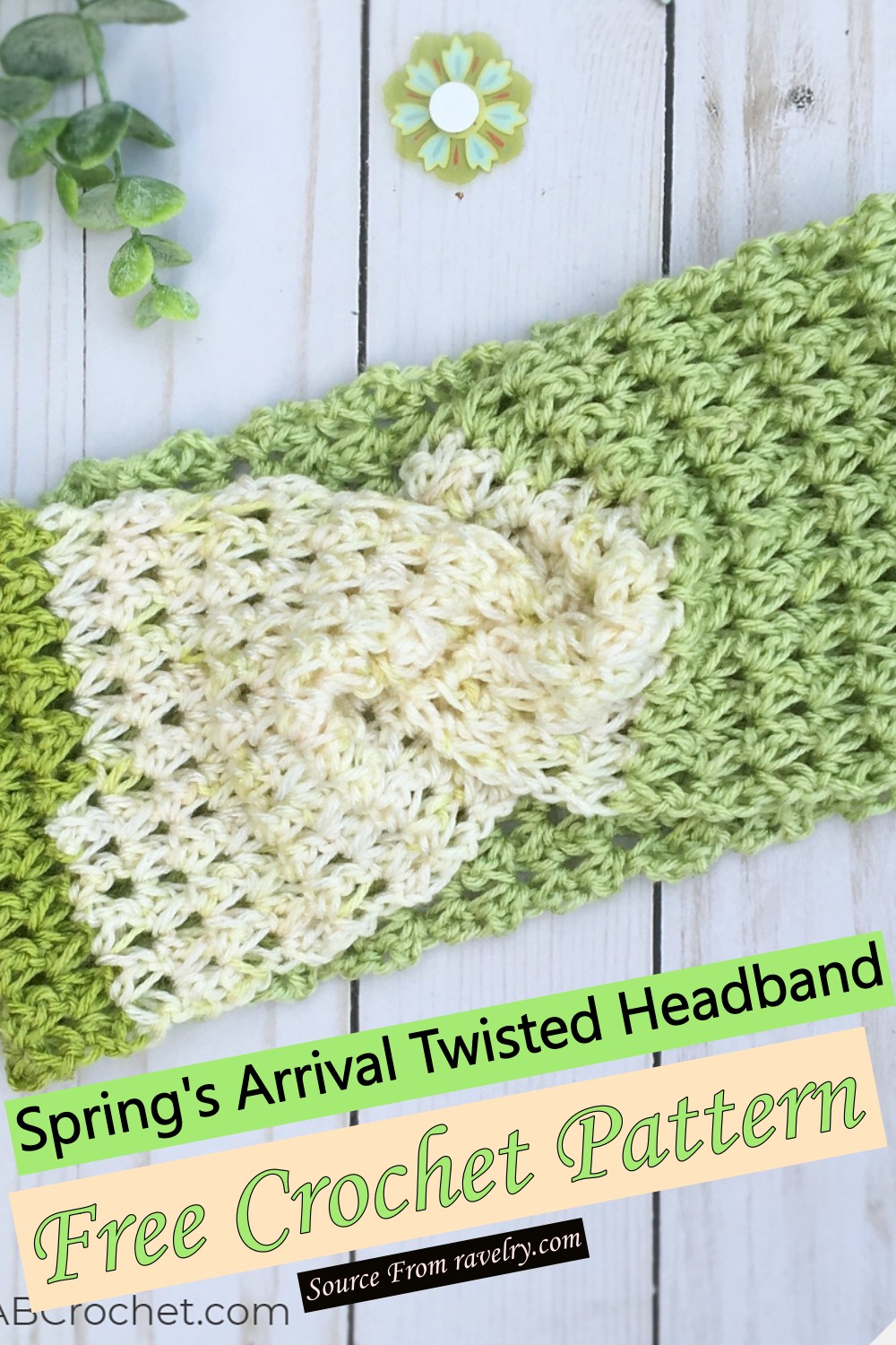 Free Crochet Spring's Arrival Twisted Headband