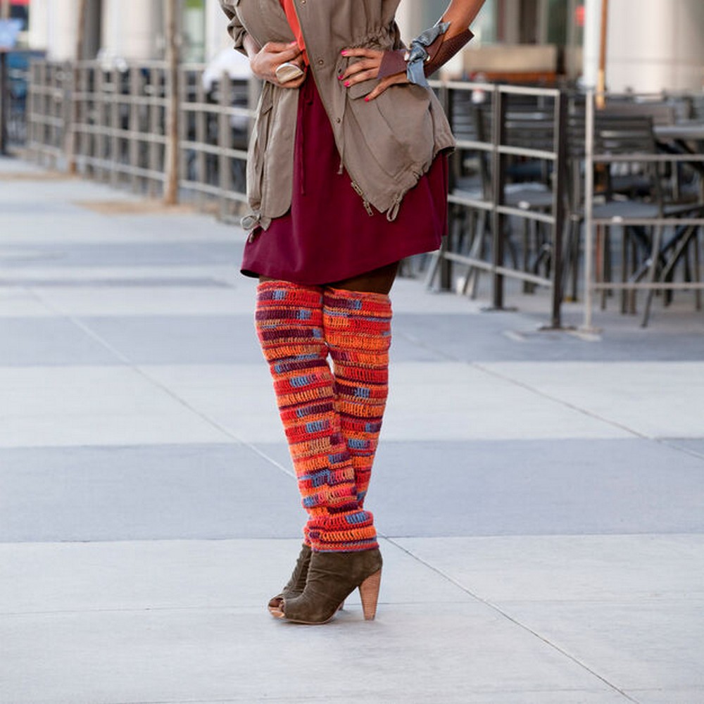 Free Crochet Thigh High Leg Warmers
