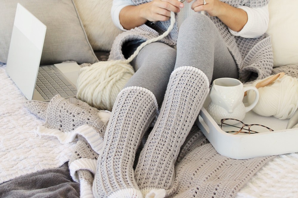 Free Crochet Watson Waffle Crochet Socks Pattern