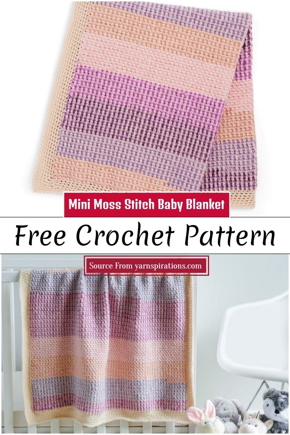 Mini Moss Stitch Crochet Baby Blanket