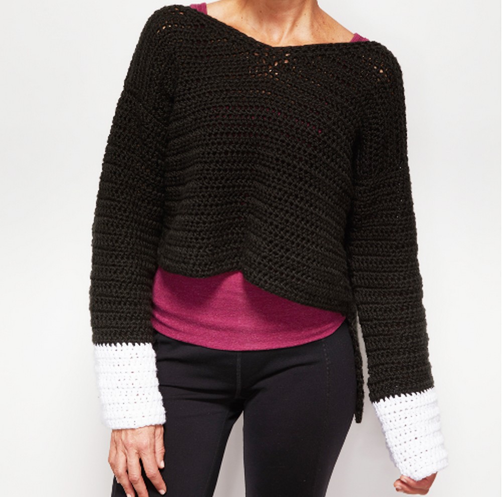 Trending Crochet Wide Sleeve Sweater Pattern