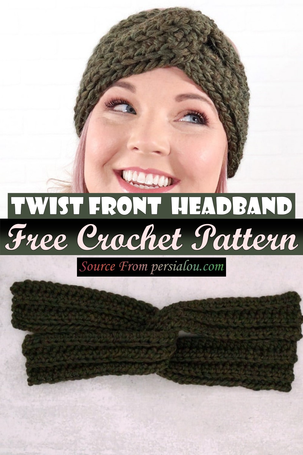 Twist Front Crochet Headband Pattern