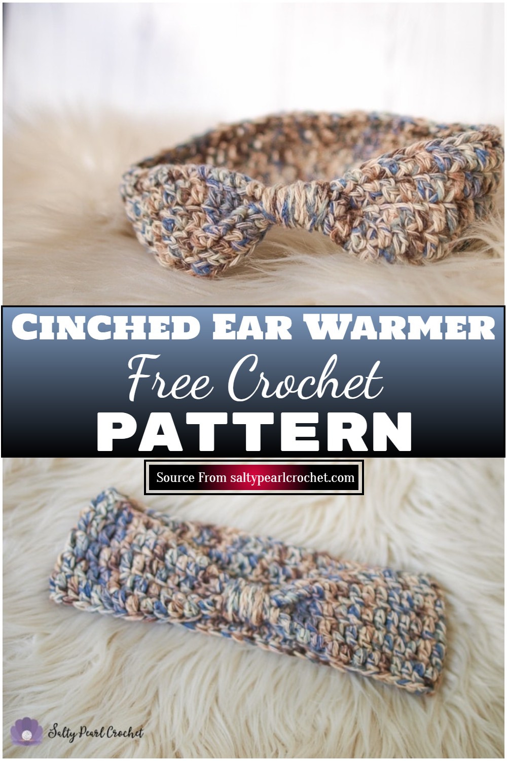 Cinched Ear Warmer Crochet Pattern