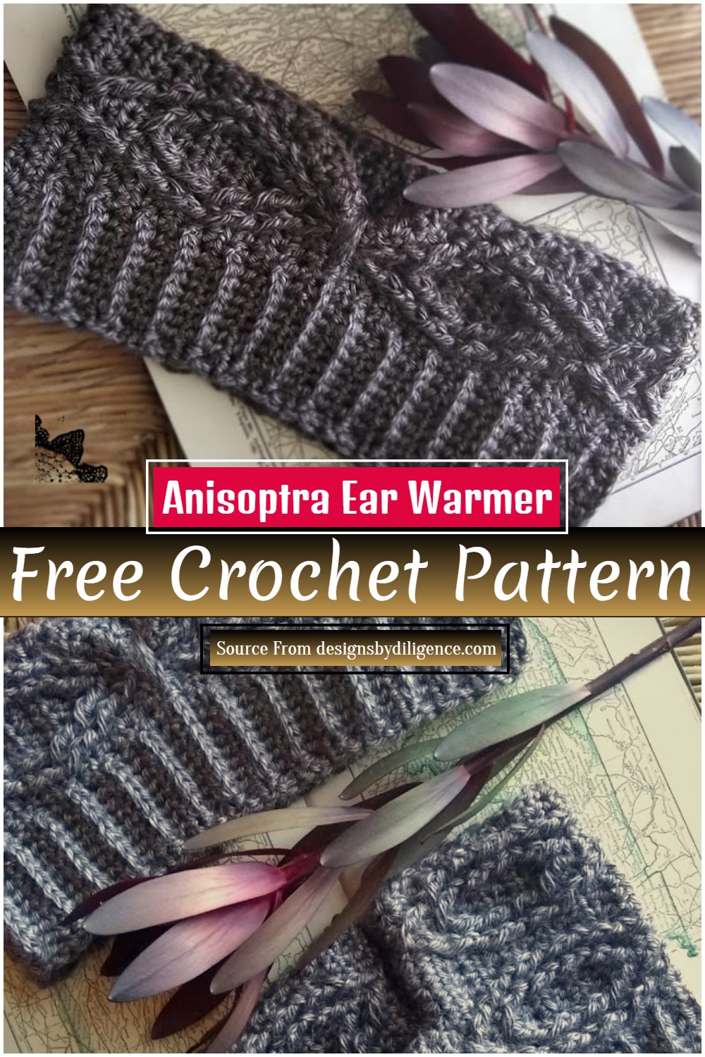 Crochet Anisoptra Ear Warmer Free Pattern
