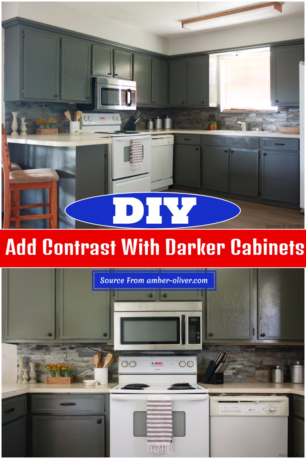 DIY Add Contrast With Darker Cabinets