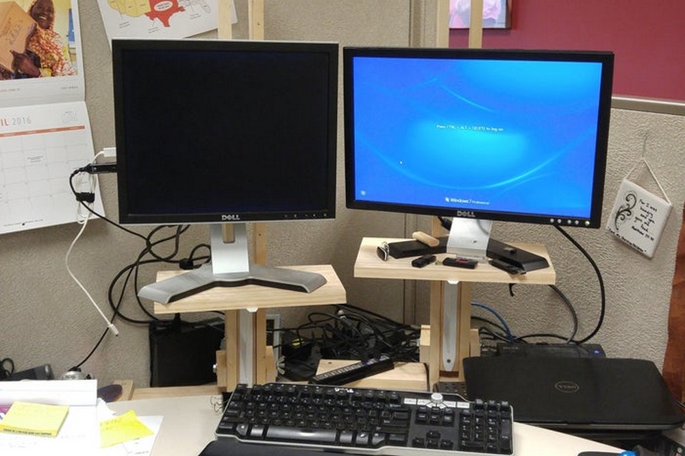 DIY Adjustable Height Monitor Stand