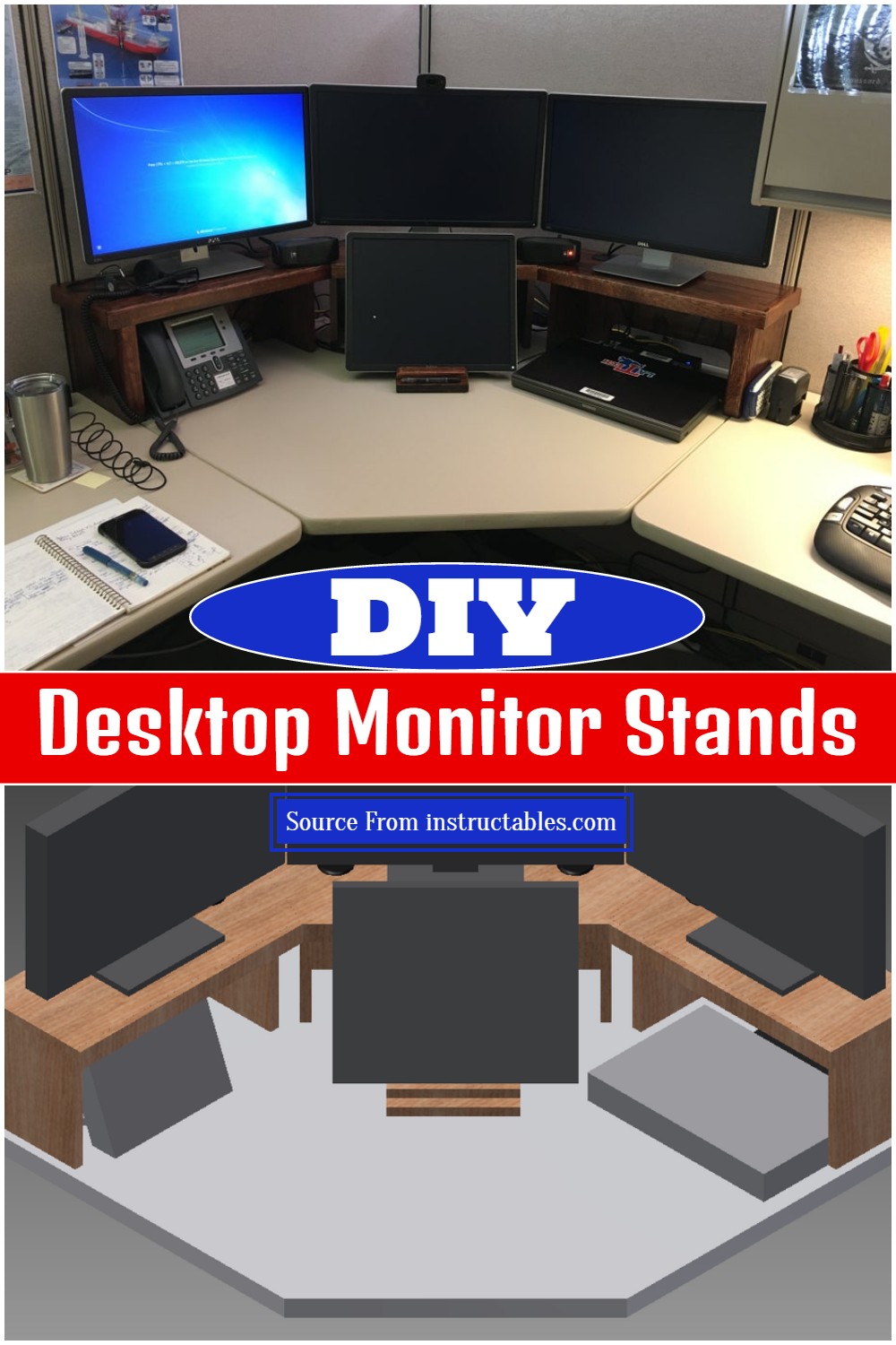 DIY Desktop Monitor Stands