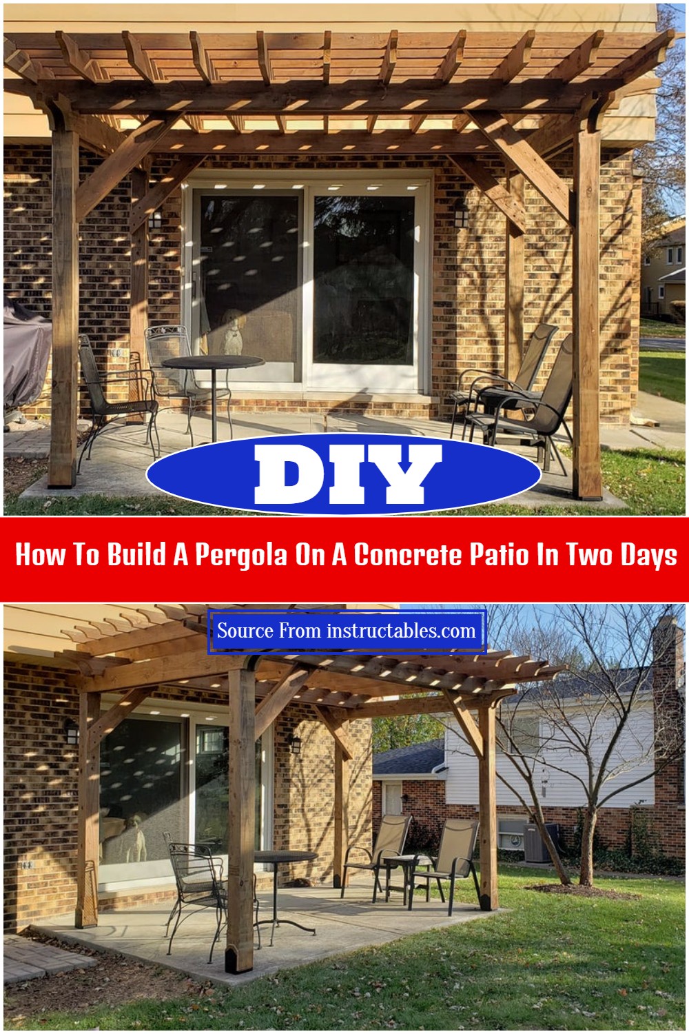 DIY How To Build A Pergola On A Concrete Patio In Two Days