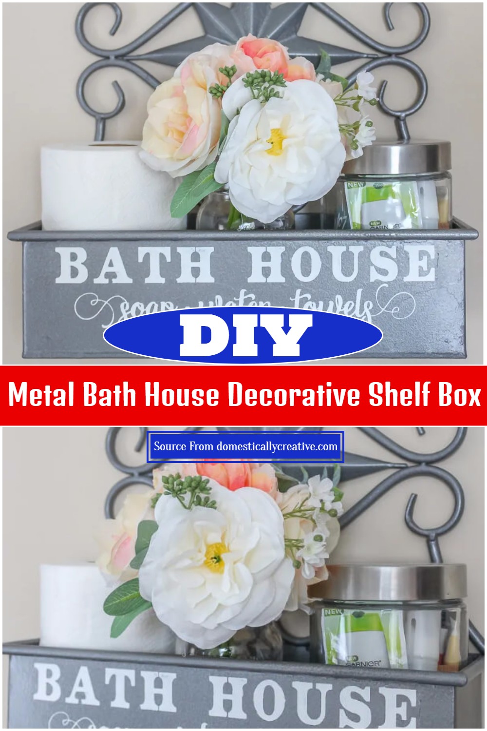 DIY Metal Bath House Decorative Shelf Box