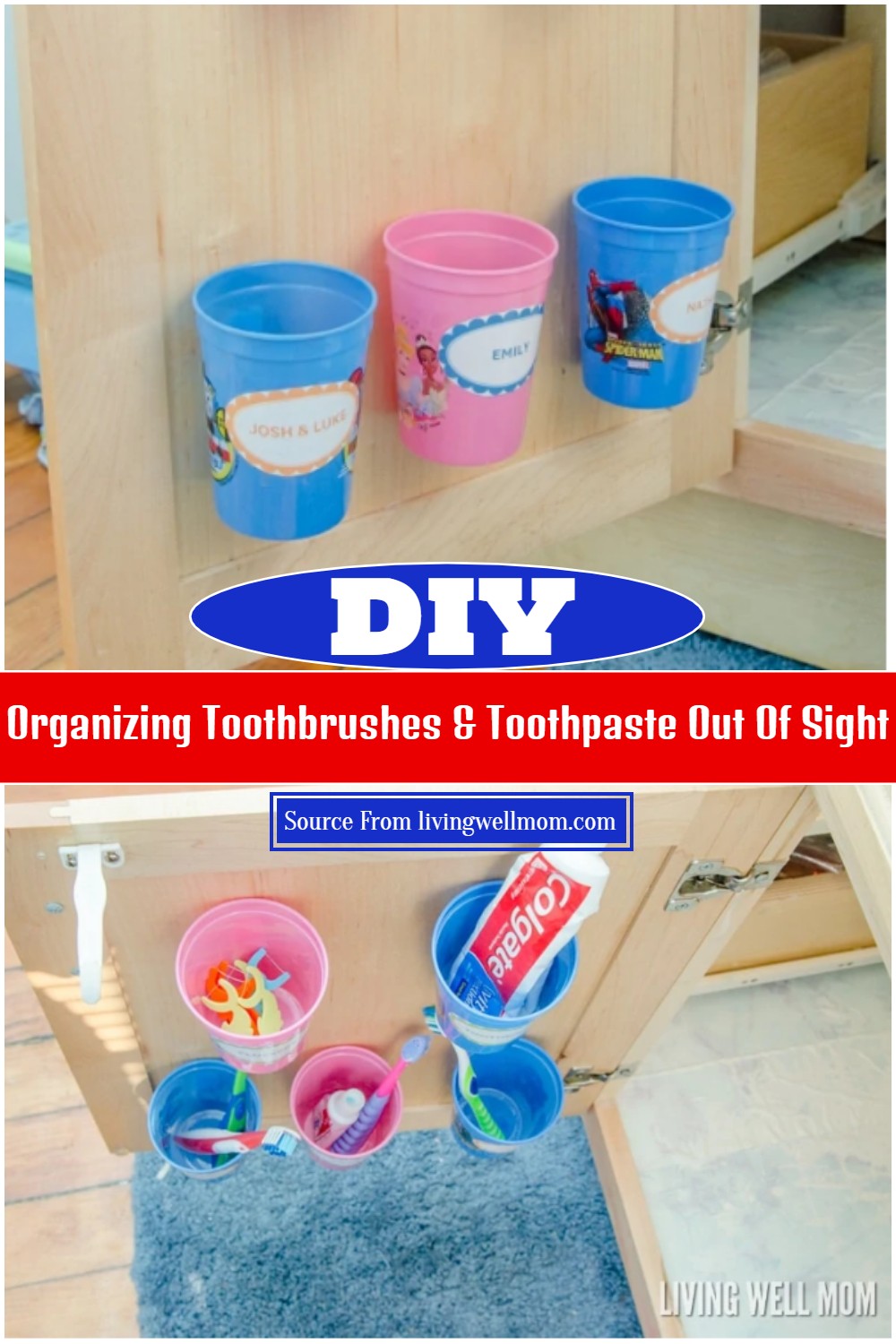 DIY Organizing Toothbrushes & Toothpaste Out Of Sight