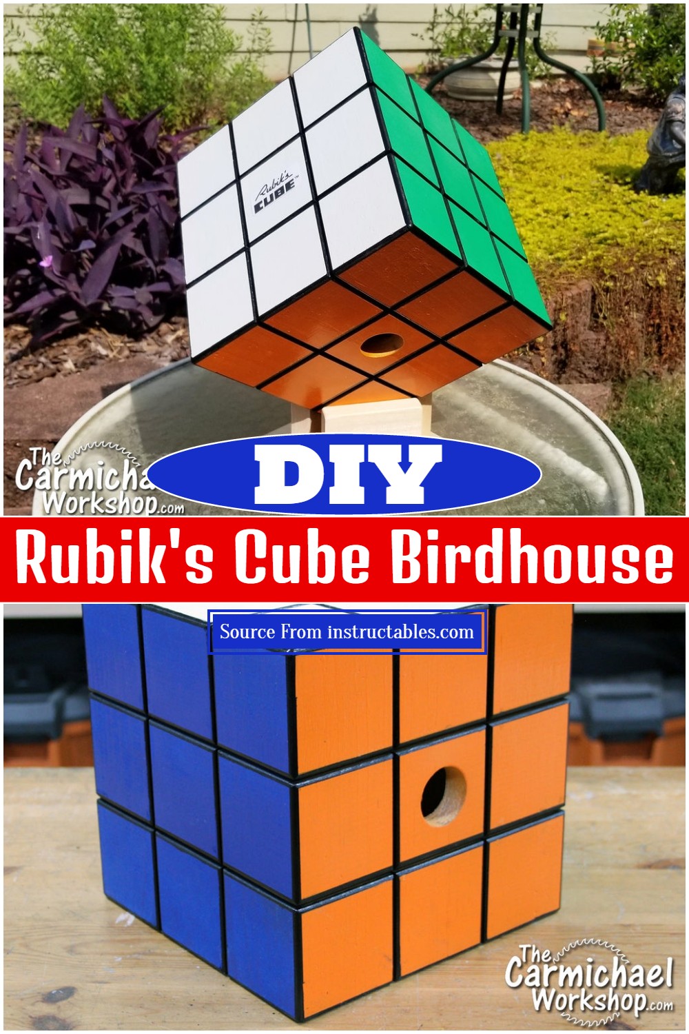 DIY Rubik's Cube Birdhouse