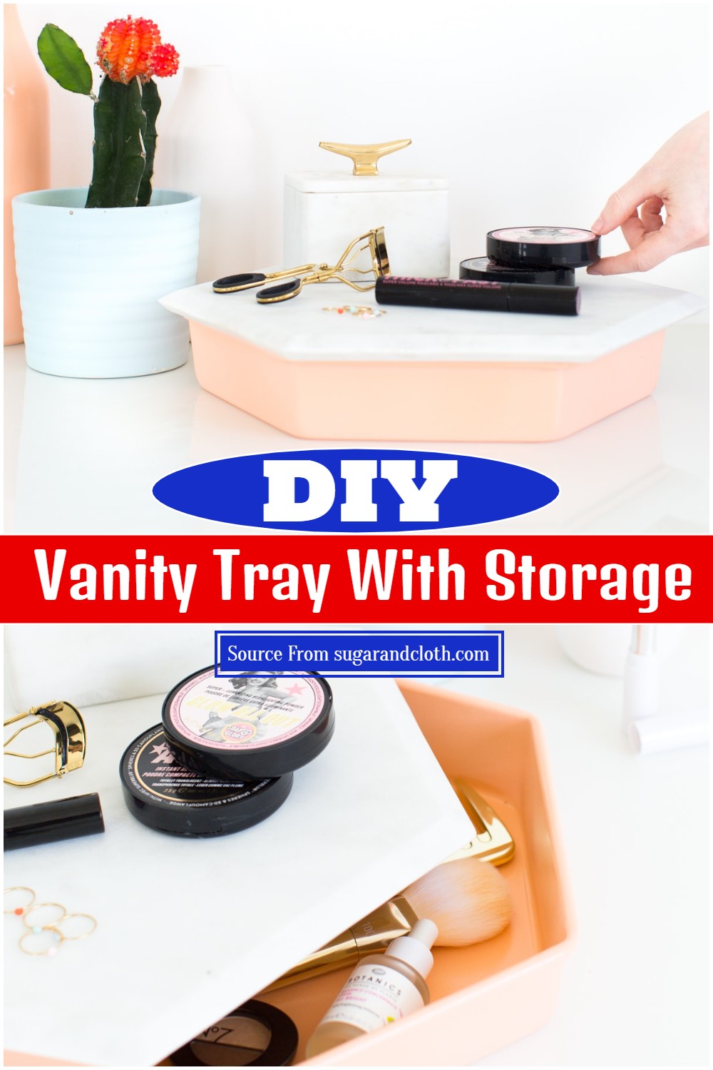 DIY Vanity Tray With Storage
