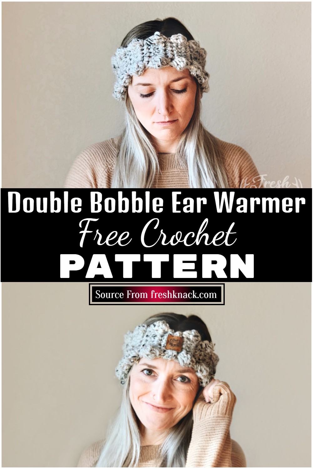 Double Bobble Crochet Ear Warmer Pattern