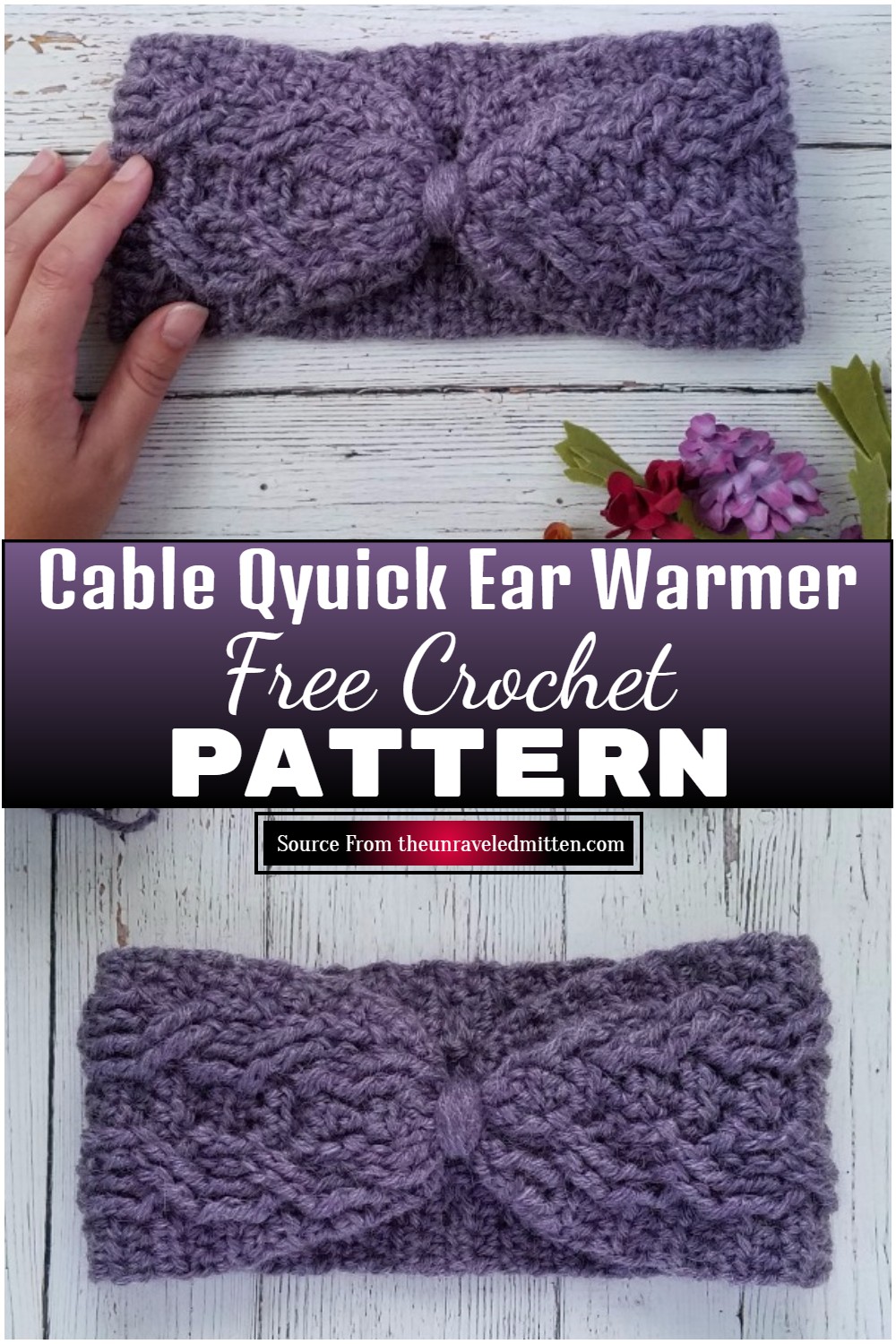 Free Cable Crochet Qyuick Ear Warmer Pattern